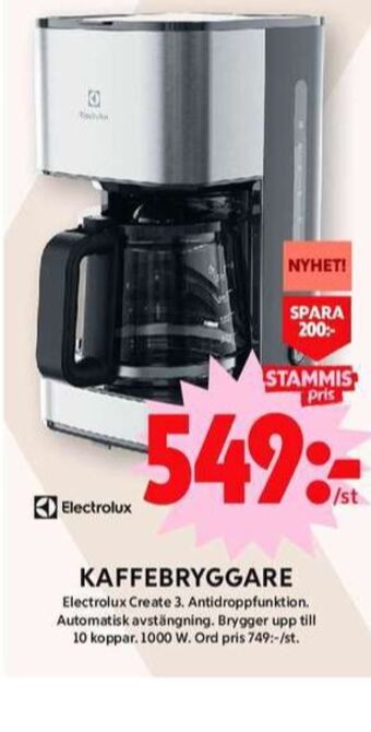 ICA Maxi Electrolux kaffebryggare erbjuda