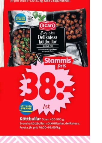 ICA Supermarket Scan köttbullar erbjuda