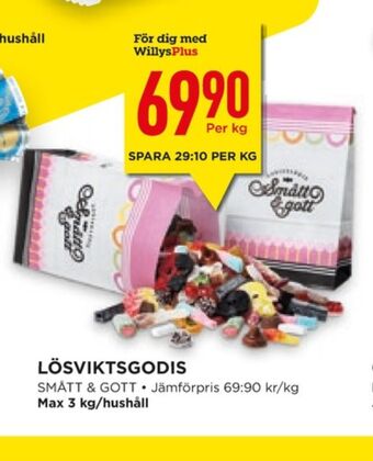 Willys Hemma Smått & gott lösviktsgodis erbjuda
