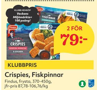 Hemköp Crispies, fiskpinnar erbjuda