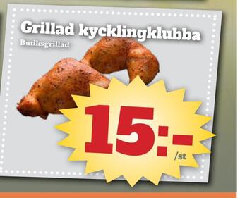Bonum Matmarknad Grillad kycklingklubba erbjuda