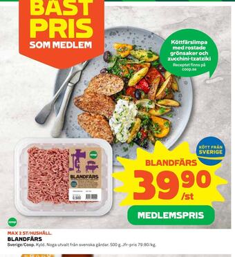 Coop Konsum Blandfärs erbjuda