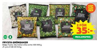 Coop Konsum Frysta grönsaker erbjuda