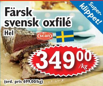 T-jarlen Färsk svensk oxfilé erbjuda