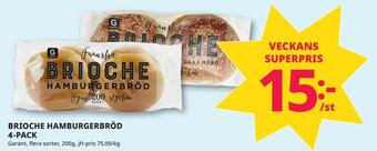 Tempo Brioche hamburgerbröd 4-pack erbjuda