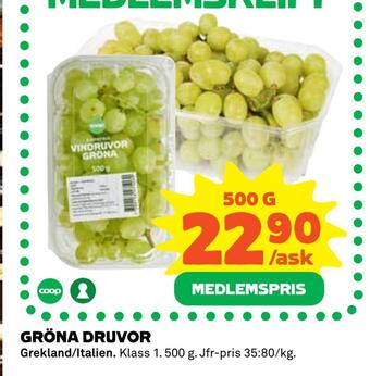 Coop Extra Gröna druvor erbjuda