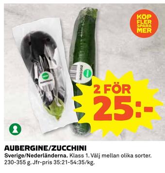 Coop Extra Aubergine/zucchini erbjuda