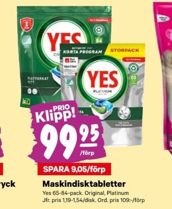 City Gross Yes diskmaskintabs erbjuda