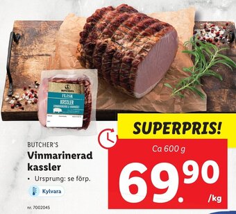 Lidl BUTCHER'S Vinmarinerad kassler erbjuda