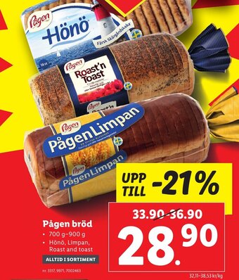 Lidl Pågen bröd erbjuda