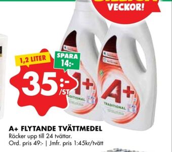 ÖoB A+ tvättmedel flytande erbjuda