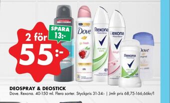 ÖoB Dove deodorant roll-on erbjuda