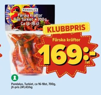 Östenssons Pandalus kräftor erbjuda