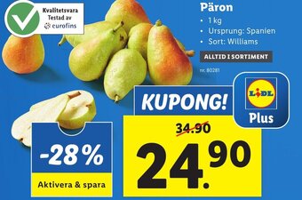 Lidl Päron erbjuda