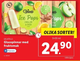 Lidl GELATELLI Glasspinnar med fruktsmak erbjuda