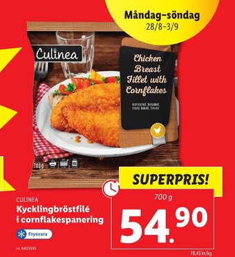 Lidl CULINEA Kycklingbröstfilé i cornflakespanering erbjuda