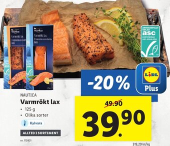 Lidl NAUTICA Varmrökt lax erbjuda