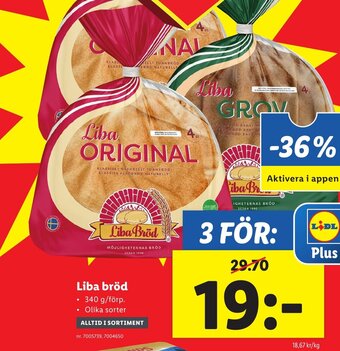 Lidl Liba Bröd erbjuda