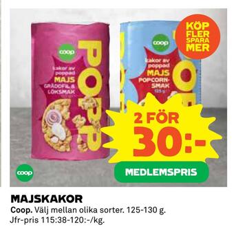 Coop Daglivs Majskakor erbjuda