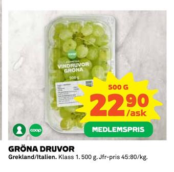 Coop Daglivs Gröna druvor erbjuda