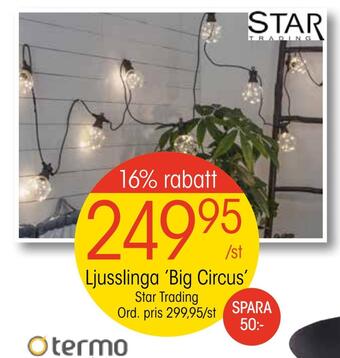 EKO Ljusslinga 'big circus' erbjuda