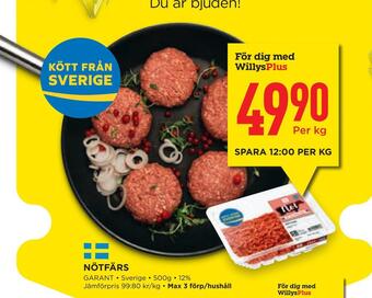 Willys Hemma Nötfärs erbjuda