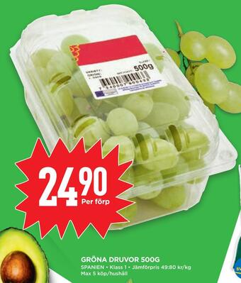 Willys Hemma Gröna druvor 500g erbjuda