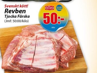 Extra Mjällby Stormarknad Svenskt kött! Revben Tjocka Färska erbjuda