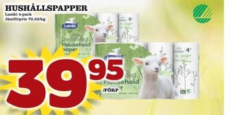 HUSHÅLLSPAPPER Lambi 4-pack