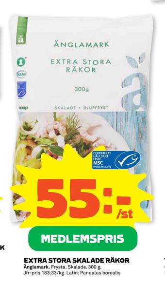 Stora Coop Extra stora skalade räkor erbjuda
