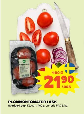 Stora Coop Plommontomater i ask erbjuda