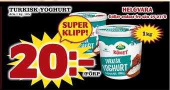 Nya Pulsen Turkisk yoghurt erbjuda