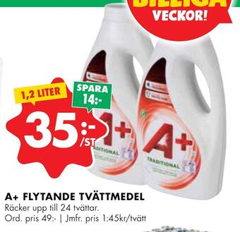 ÖoB A+ flytande tvättmedel erbjuda