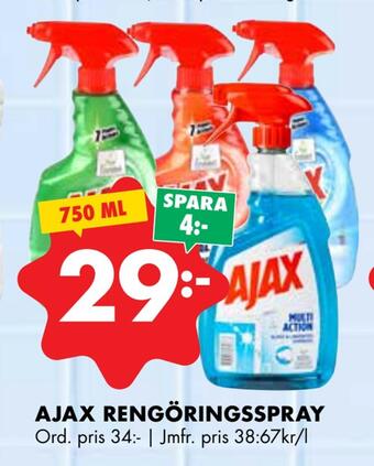 ÖoB Ajax rengöringsspray erbjuda