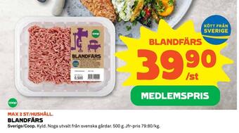 Coop Blandfärs erbjuda