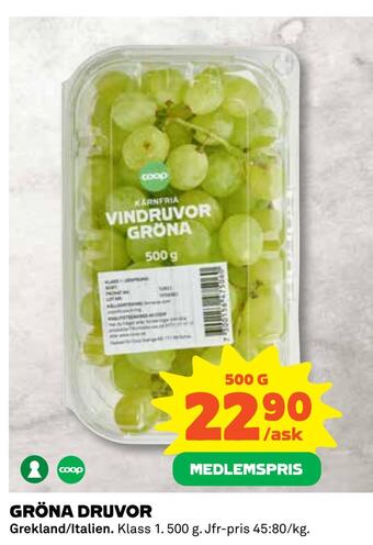 Coop Gröna druvor erbjuda