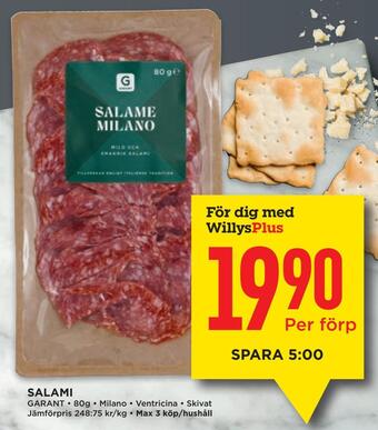 Willys Salami erbjuda