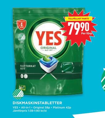 Willys Diskmaskinstabletter erbjuda