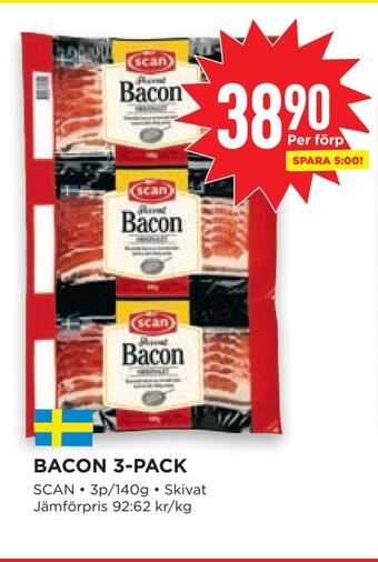 Willys Bacon 3-pack erbjuda