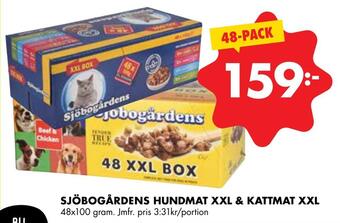 ÖoB Sjöbogårdens hundmat xxl & kattmat xxl erbjuda