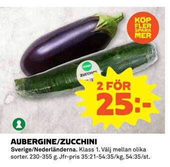 Coop Aubergine/zucchini erbjuda