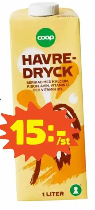 Coop Coop Havredryck 1 liter erbjuda