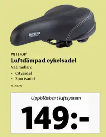Wittkop Luftdämpad cykelsadel