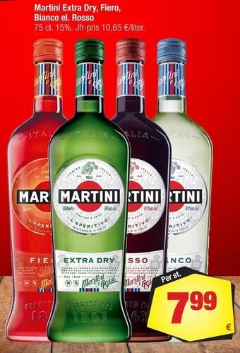 Calle Martini extra dry, fiero, bianco el. rosso erbjuda