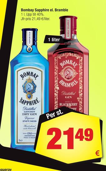 Calle Bombay sapphire el. bramble erbjuda