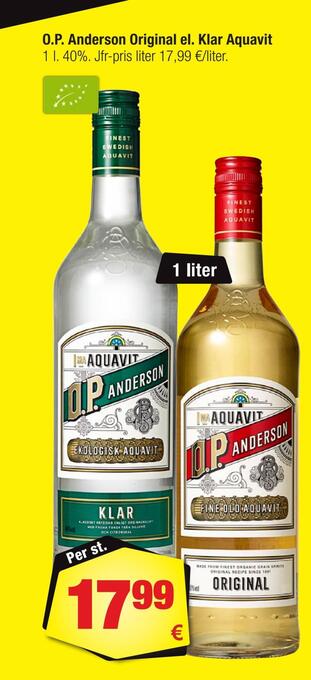 Calle O.p. anderson original el. klar aquavit erbjuda