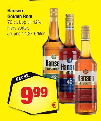 Calle Hansen golden rom erbjuda