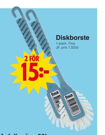 Matöppet Diskborste erbjuda