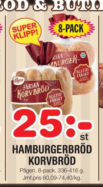 Nya Pulsen Hamburgerbröd korvbröd erbjuda