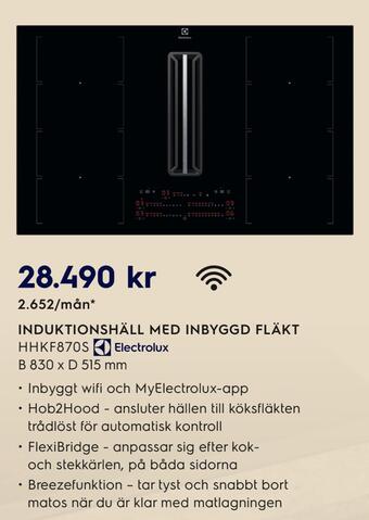 Electrolux Home Induktionshäll med inbyggd fläkt erbjuda